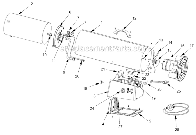 Page A Diagram and Parts List for  Heat Hog Heater